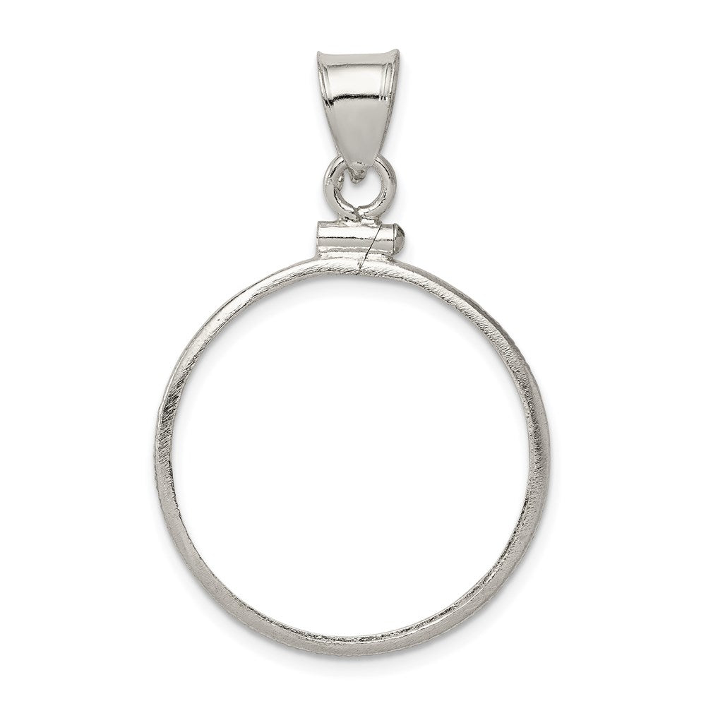 Wideband Distinguished Coin Jewelry Sterling Silver Polished 24.1 x $0.25 Screw Top Coin Bezel Pendant