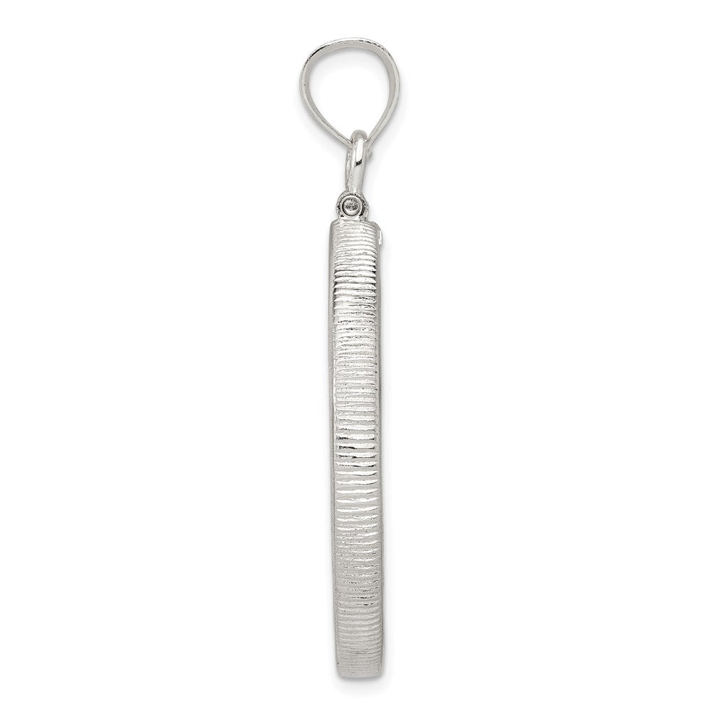 Wideband Distinguished Coin Jewelry Sterling Silver Polished 30.5 x $0.50 Screw Top Coin Bezel Pendant