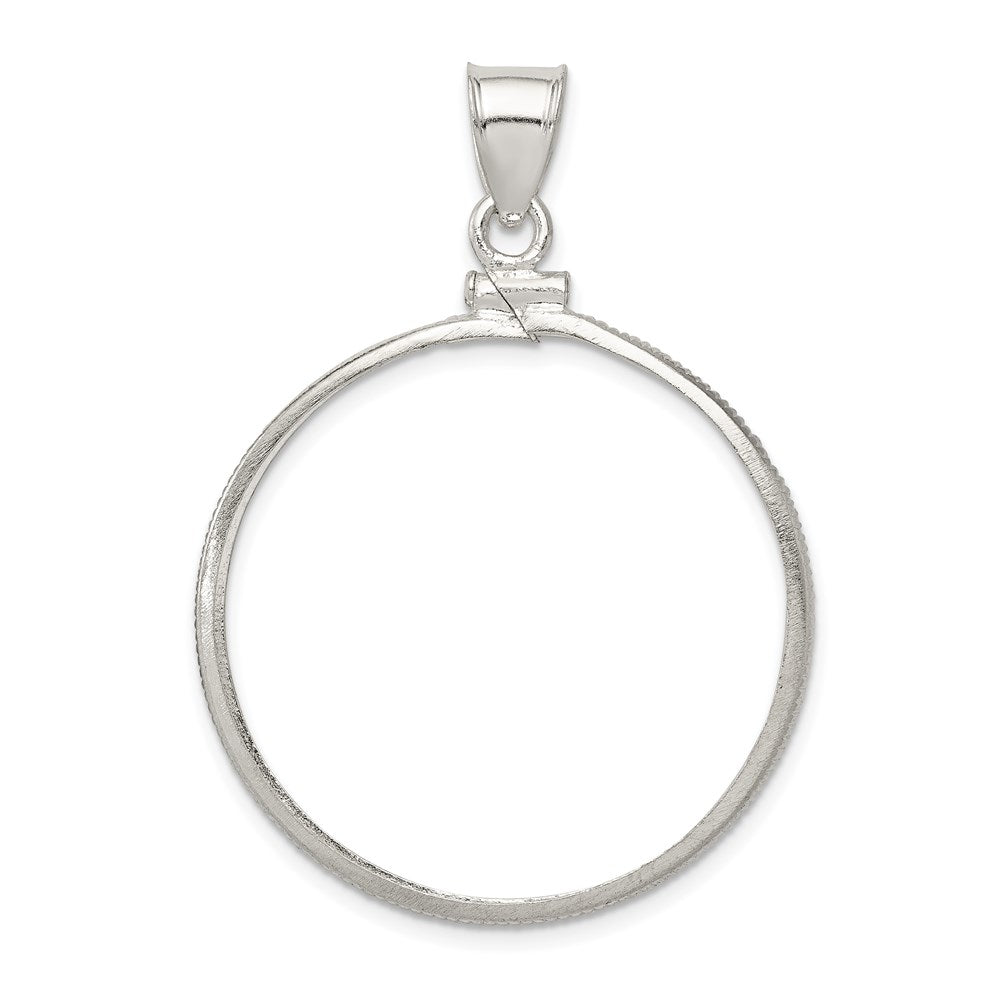 Wideband Distinguished Coin Jewelry Sterling Silver Polished 30.5 x $0.50 Screw Top Coin Bezel Pendant