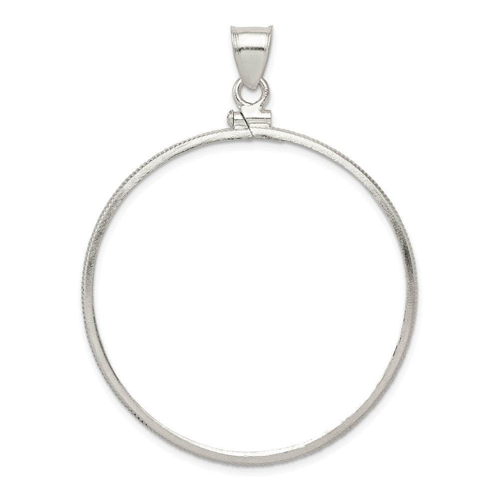 Wideband Distinguished Coin Jewelry Sterling Silver Polished 40.6 x Screw Top Coin Bezel Pendant