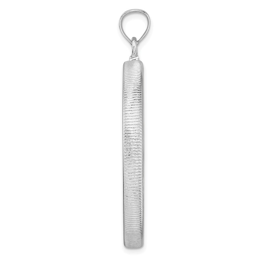 Wideband Distinguished Coin Jewelry Sterling Silver Polished 39.4 x 1 oz. Screw Top Coin Bezel Pendant