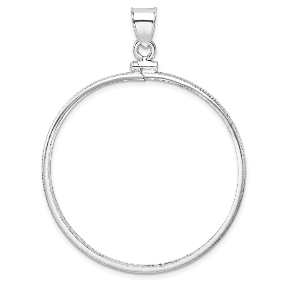 Wideband Distinguished Coin Jewelry Sterling Silver Polished 39.4 x 1 oz. Screw Top Coin Bezel Pendant