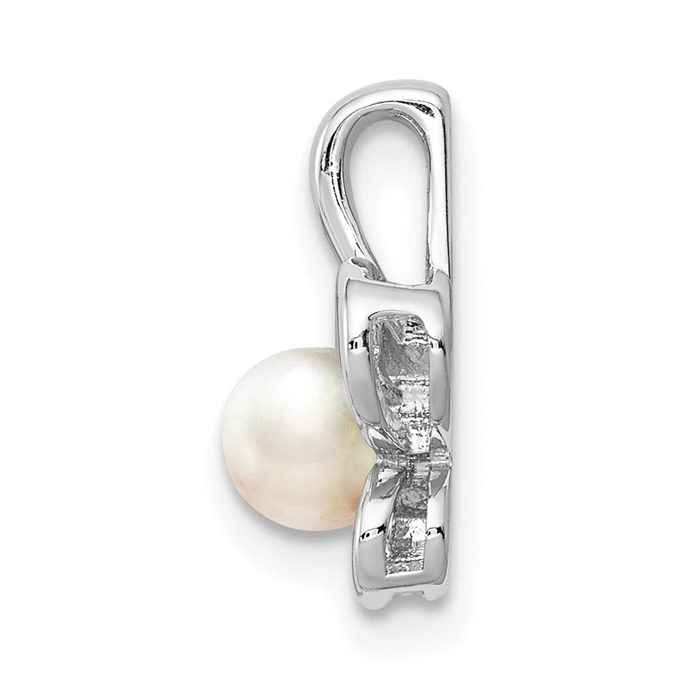 Sterling Silver Rhodium-plated FW Cultured Pearl Pendant