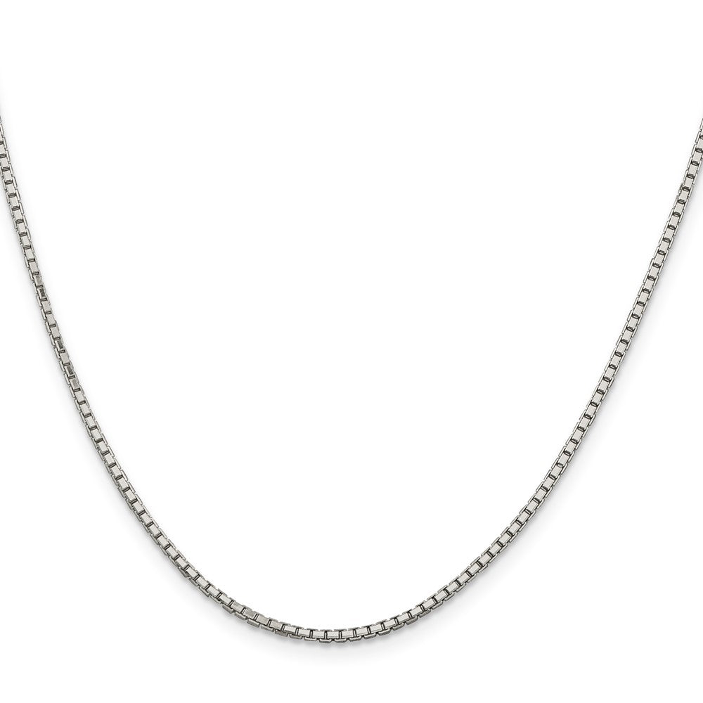 Sterling Silver Rhodium-plated 8 Sided D/C Mirror Box Chain