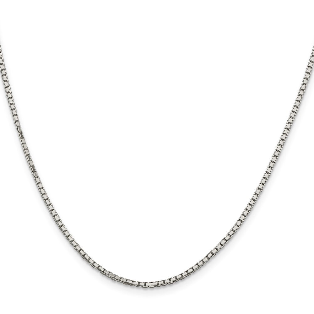 Sterling Silver Rhodium-plated 8 Sided D/C Mirror Box Chain w/ ext