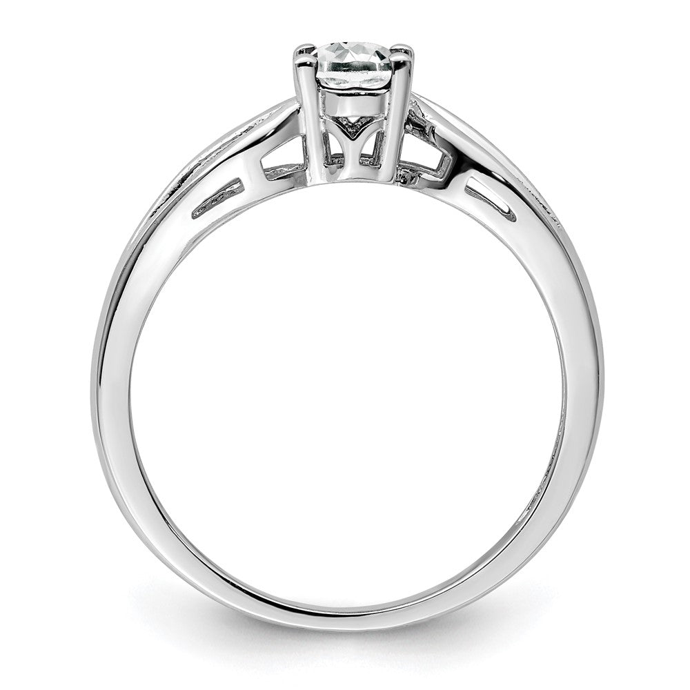Sterling Silver Rhodium-plated White Topaz Ring