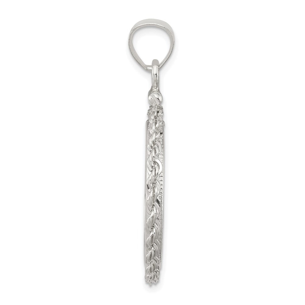 Wideband Distinguished Coin Jewelry Sterling Silver Polished Rope 21.1 x $0.05 Screw Top Coin Bezel Pendant