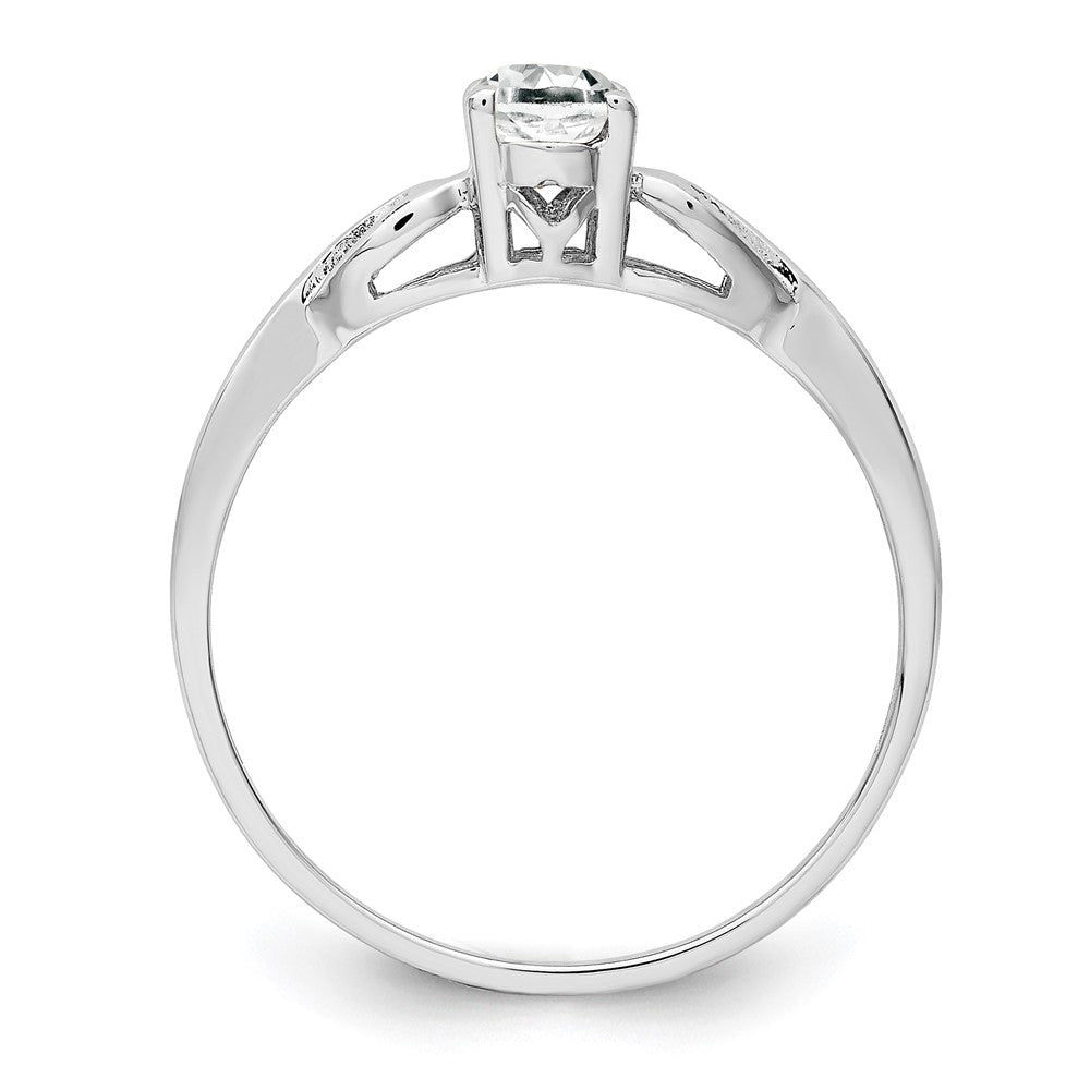 Sterling Silver Rhodium-plated White Topaz Ring