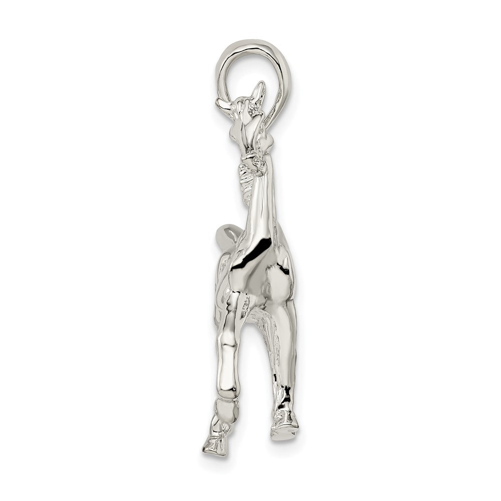 De-Ani Sterling Silver Rhodium-Plated Polished 3D Standing Horse Pendant