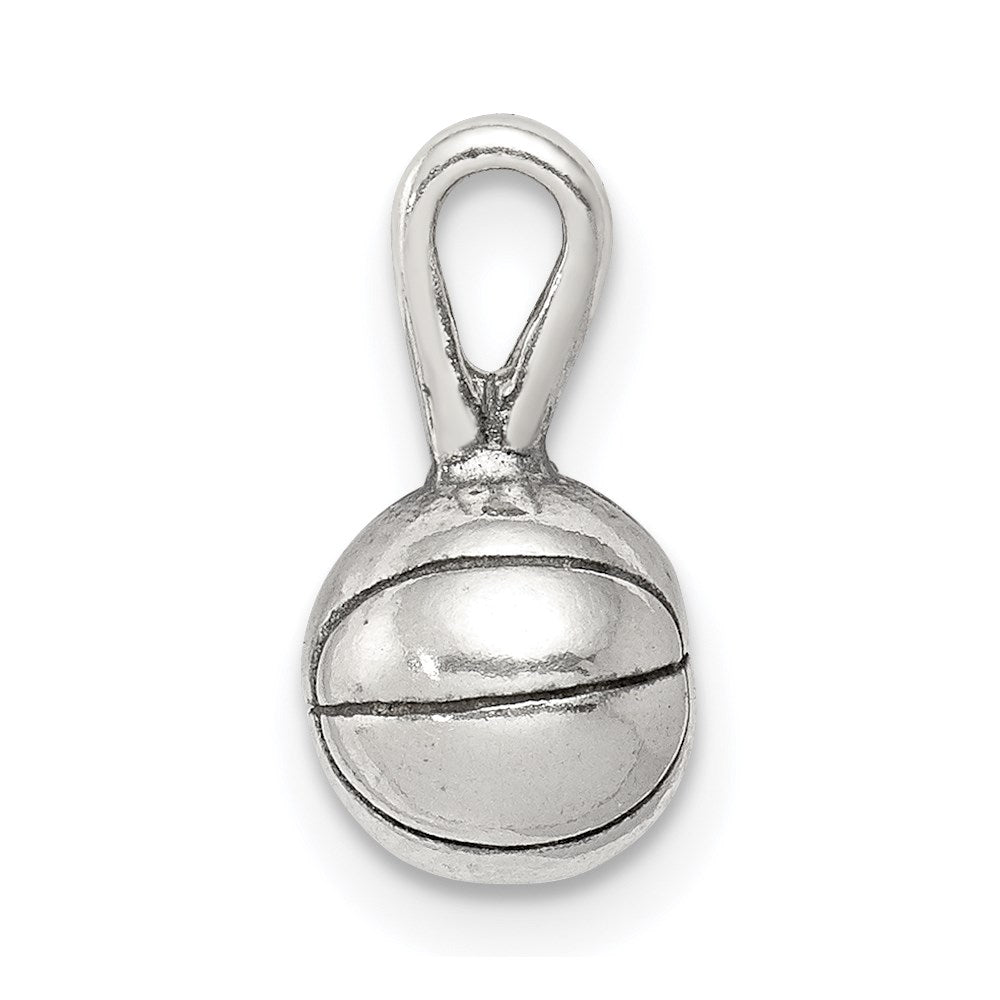 Sterling Silver Antiqued Basketball Charm