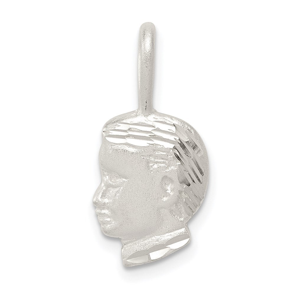 Sterling Silver Boy Head Charm