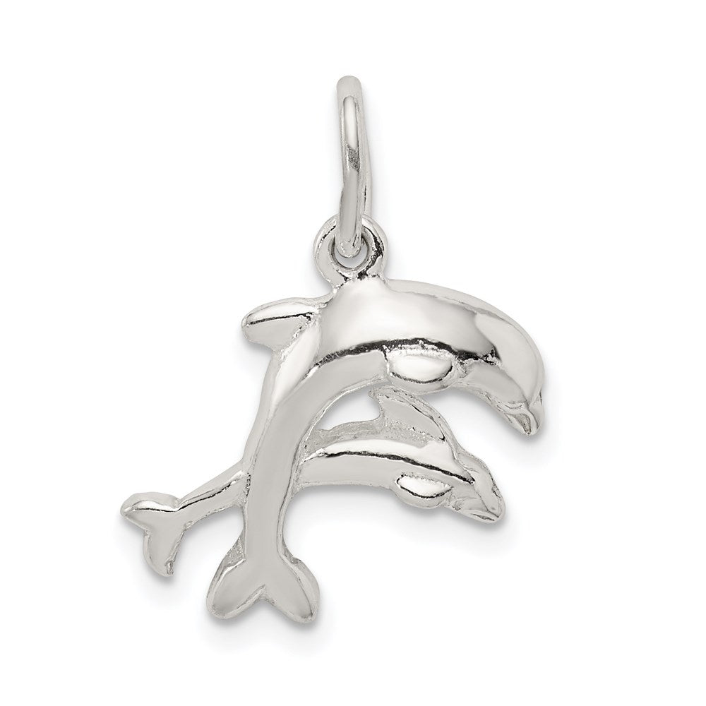 Sterling Silver Dolphins Charm