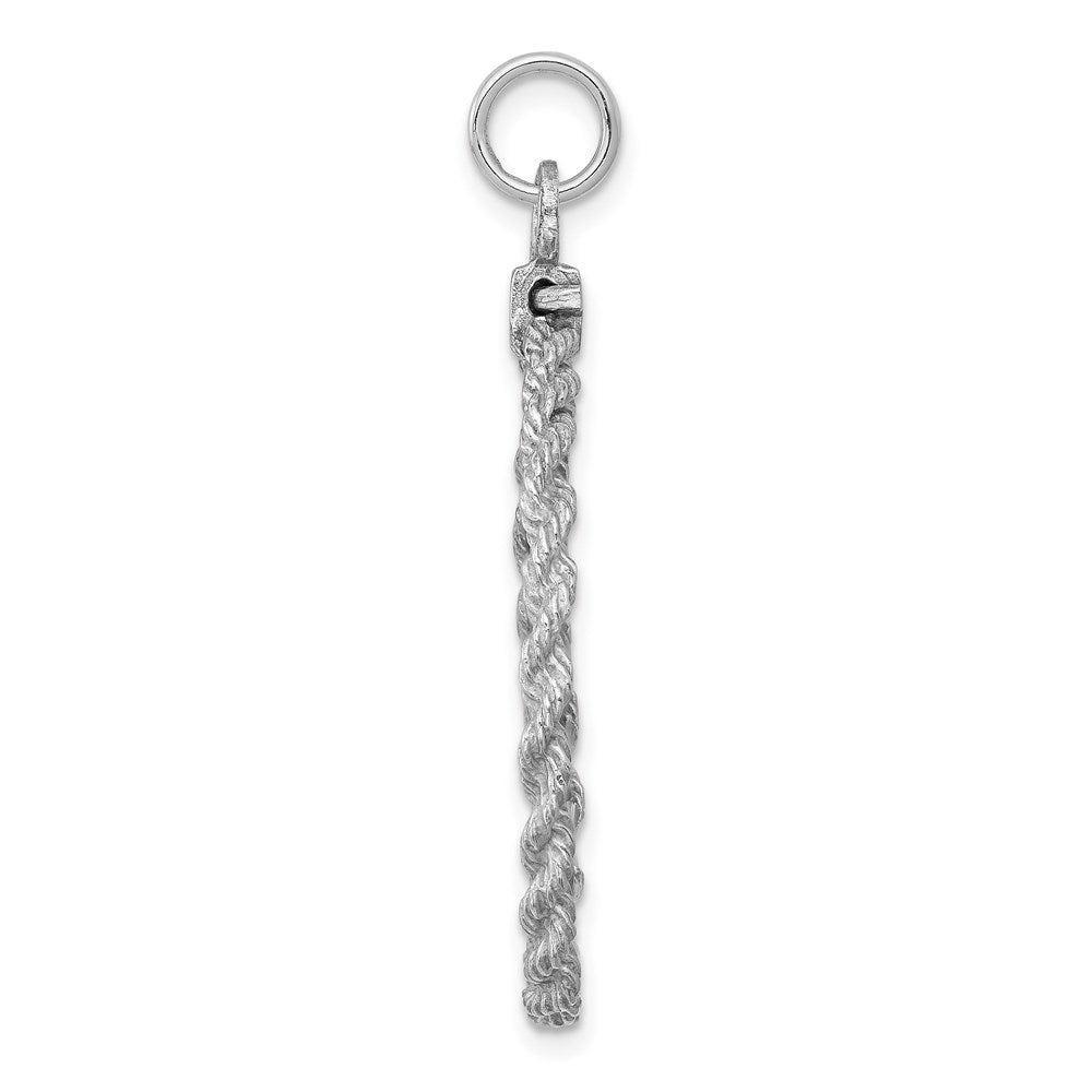 Sterling Silver Rhodium-plated 25th Anniversary Disc Charm