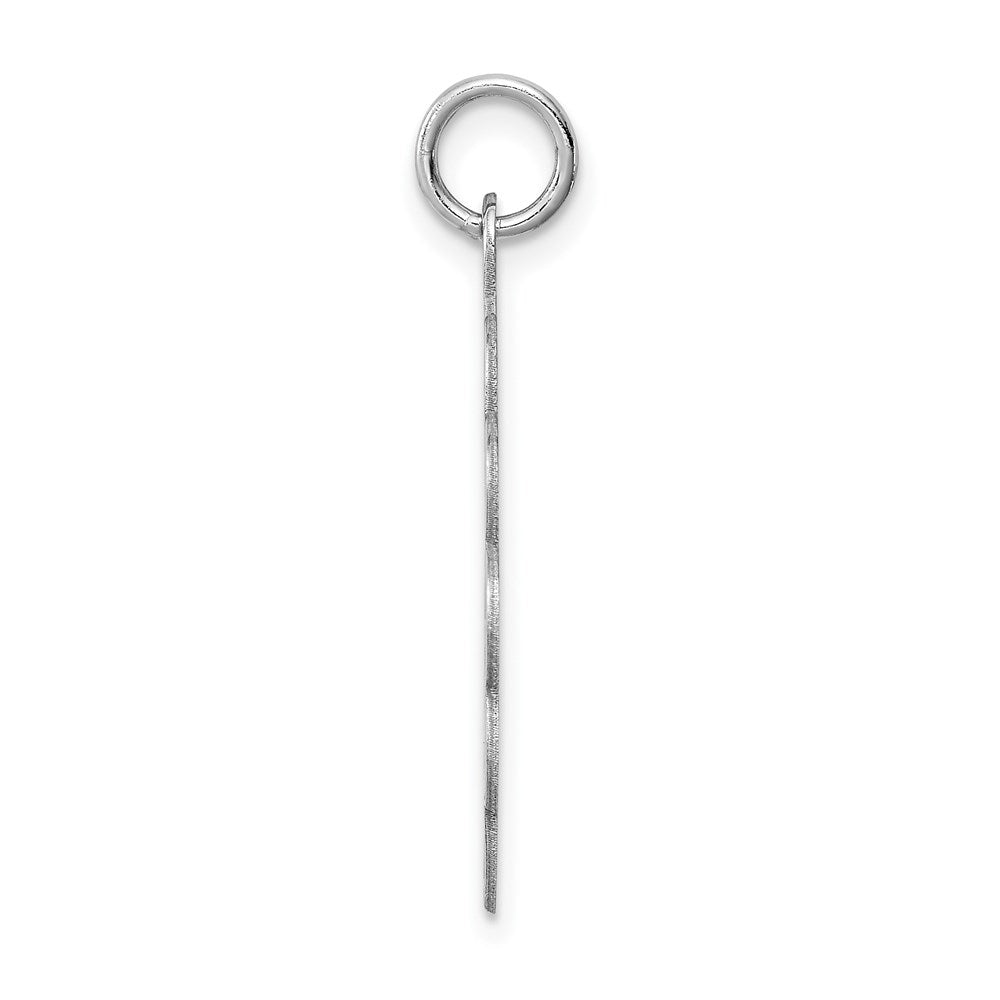 Sterling Silver Rhodium-plated Stork Disc Charm