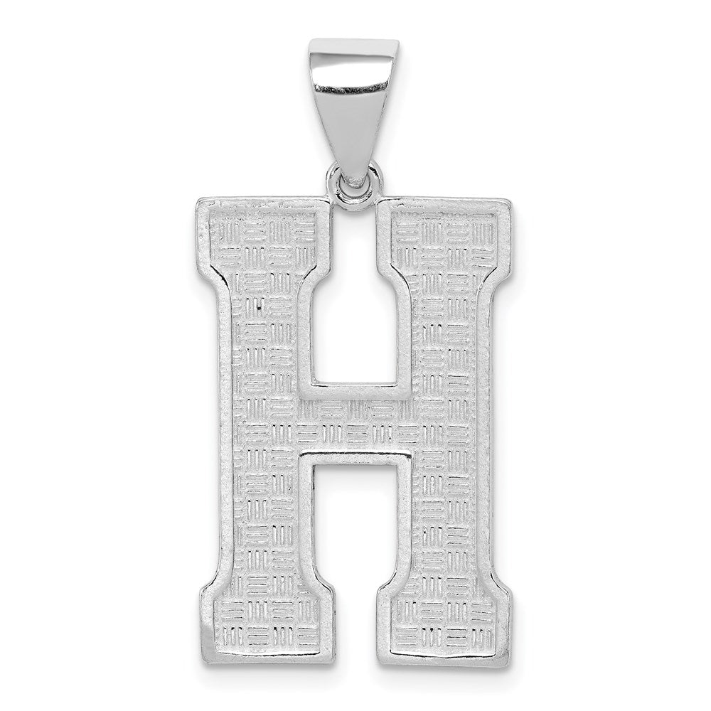 Sterling Silver Rhodium-plated Letter H Initial Pendant