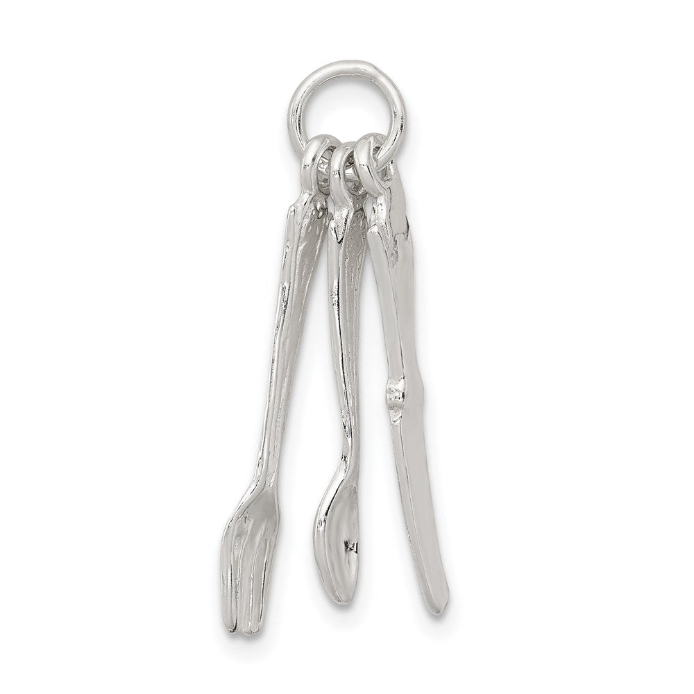 Sterling Silver Knife, Fork & Spoon Charm