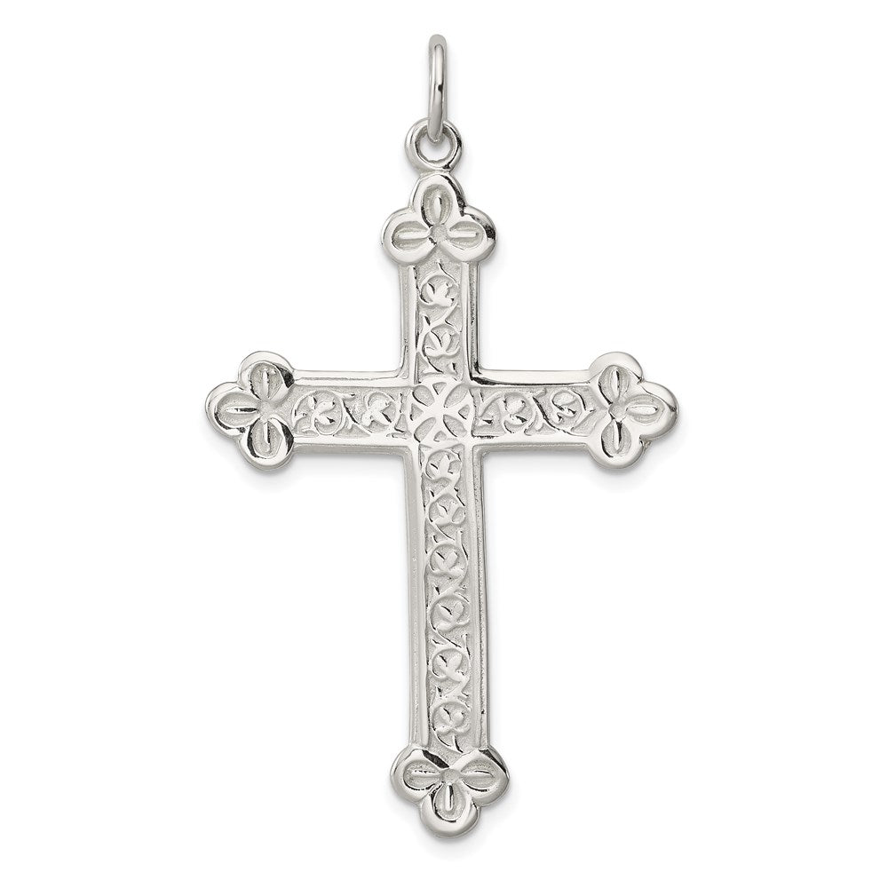 Sterling Silver Budded Cross Pendant