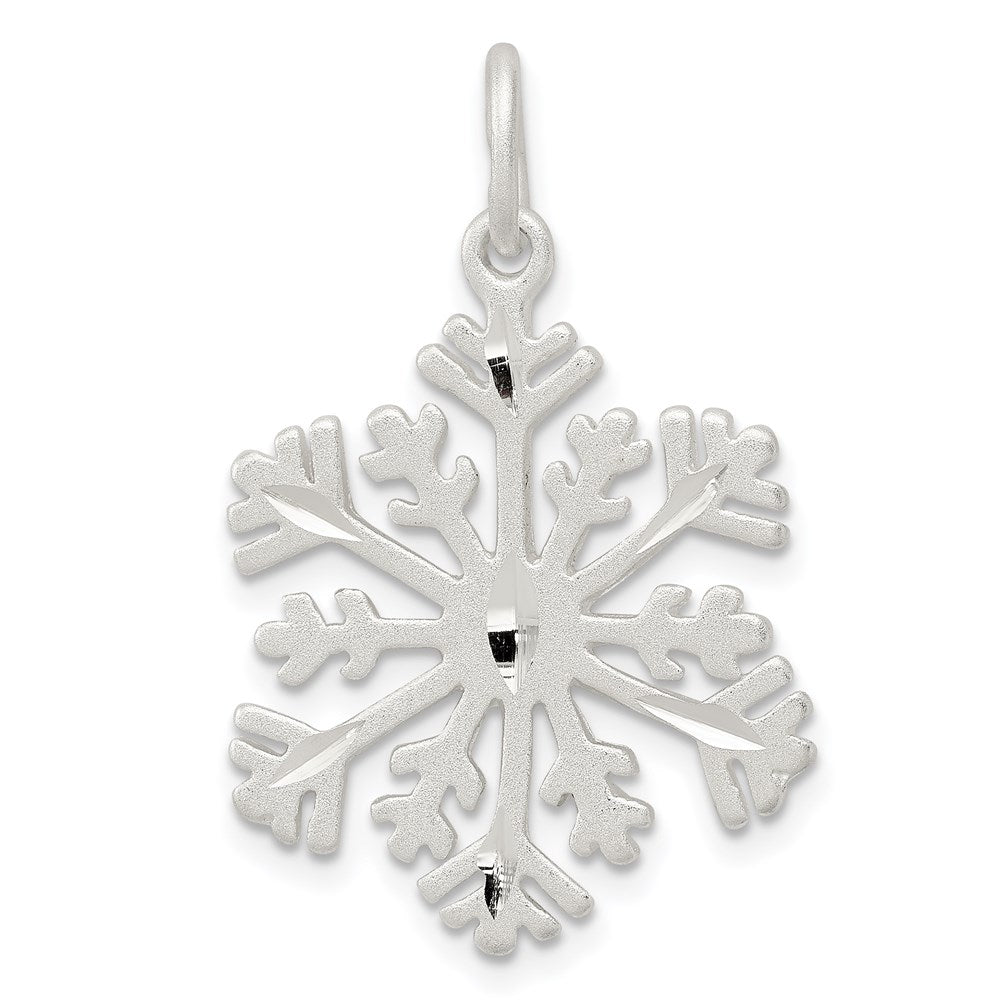 Sterling Silver D/C Satin Snowflake Charm