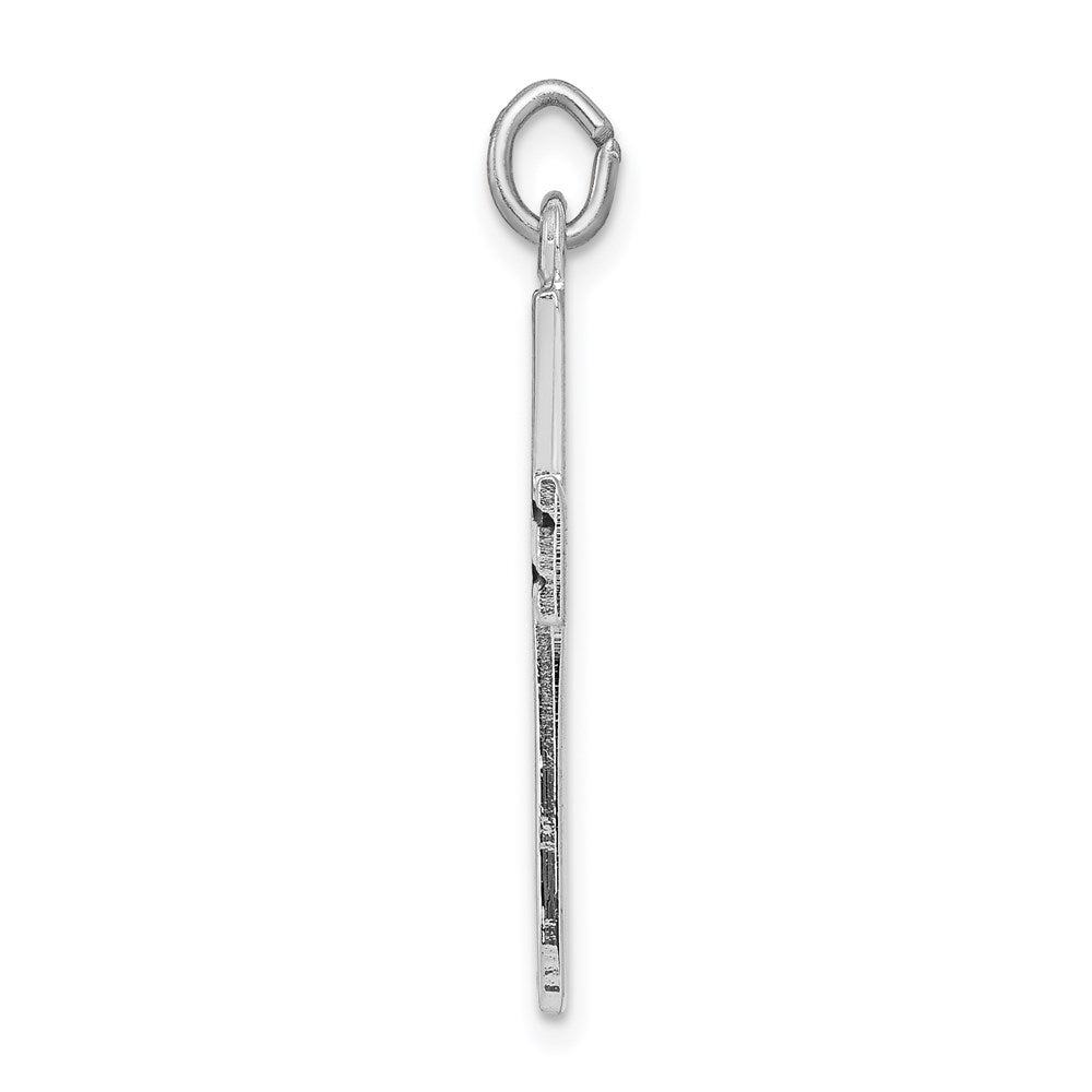 Sterling Silver Rhodium-plated Enameled Latin Cross Charm