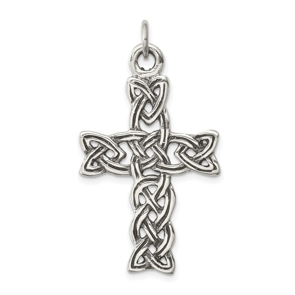 Sterling Silver Antiqued Celtic Cross Pendant