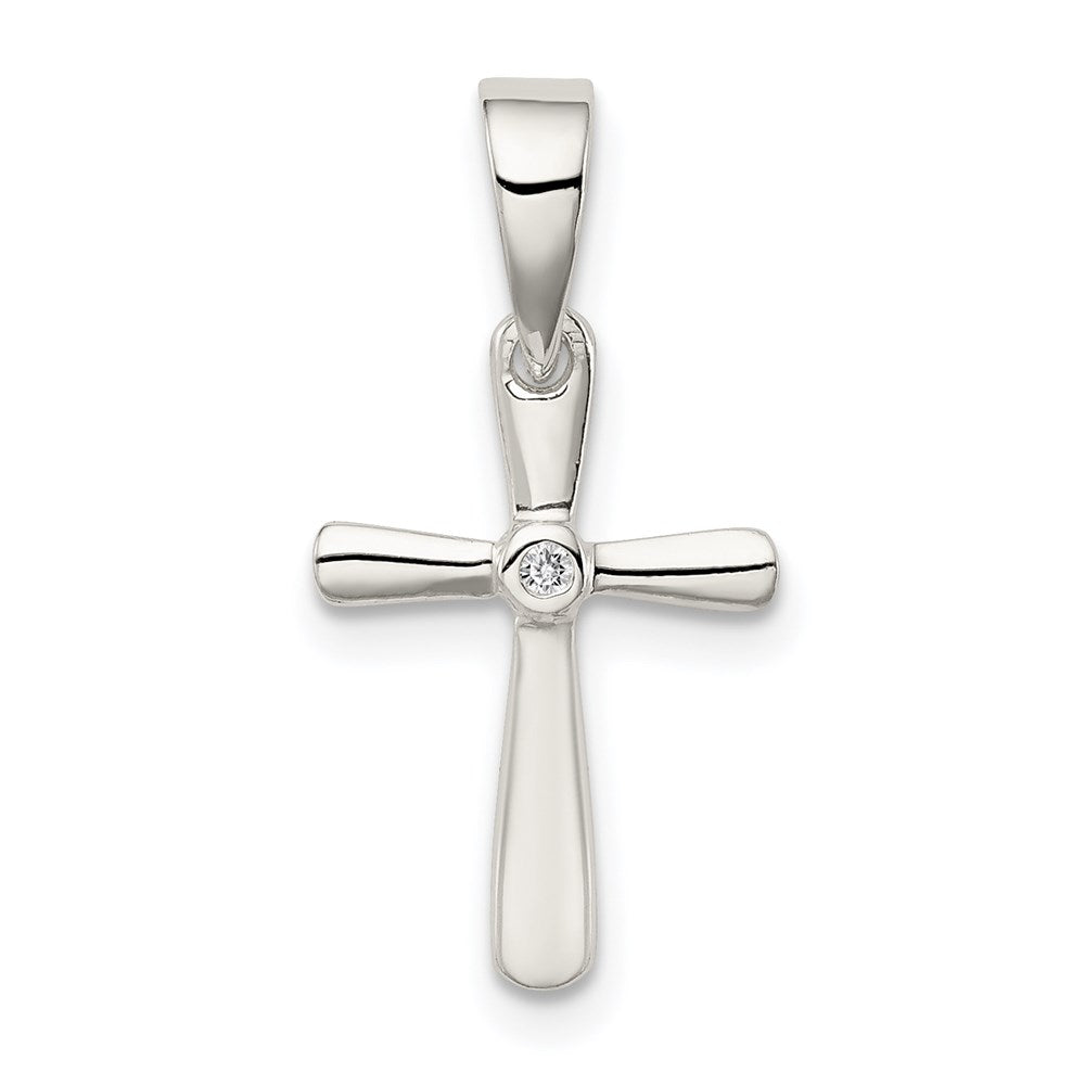 Sterling Silver CZ Cross Pendant