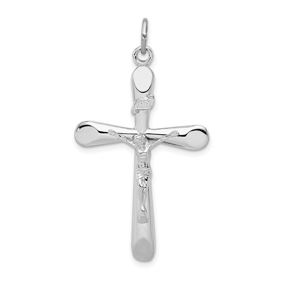 Sterling Silver Rhodium-plated INRI Crucifix Pendant