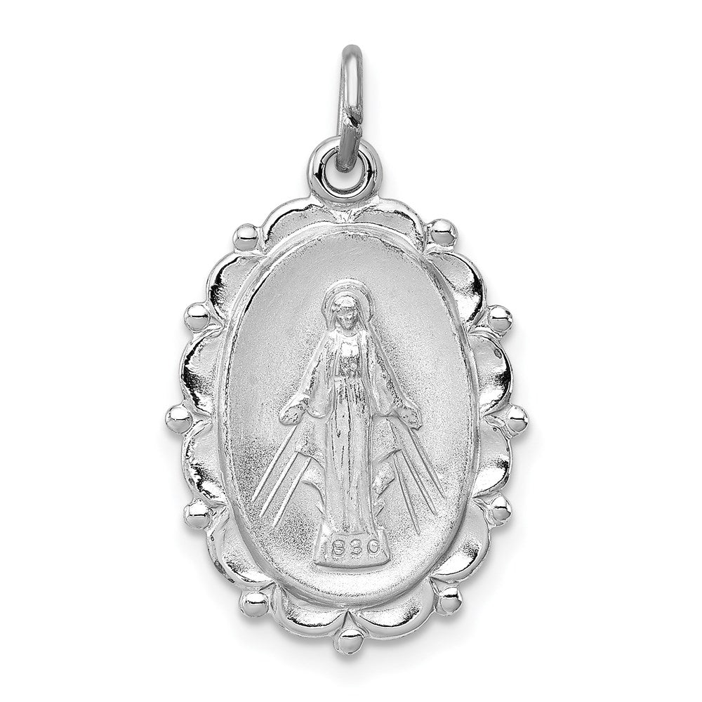 Sterling Silver Rhodium-plated Miraculous Medal