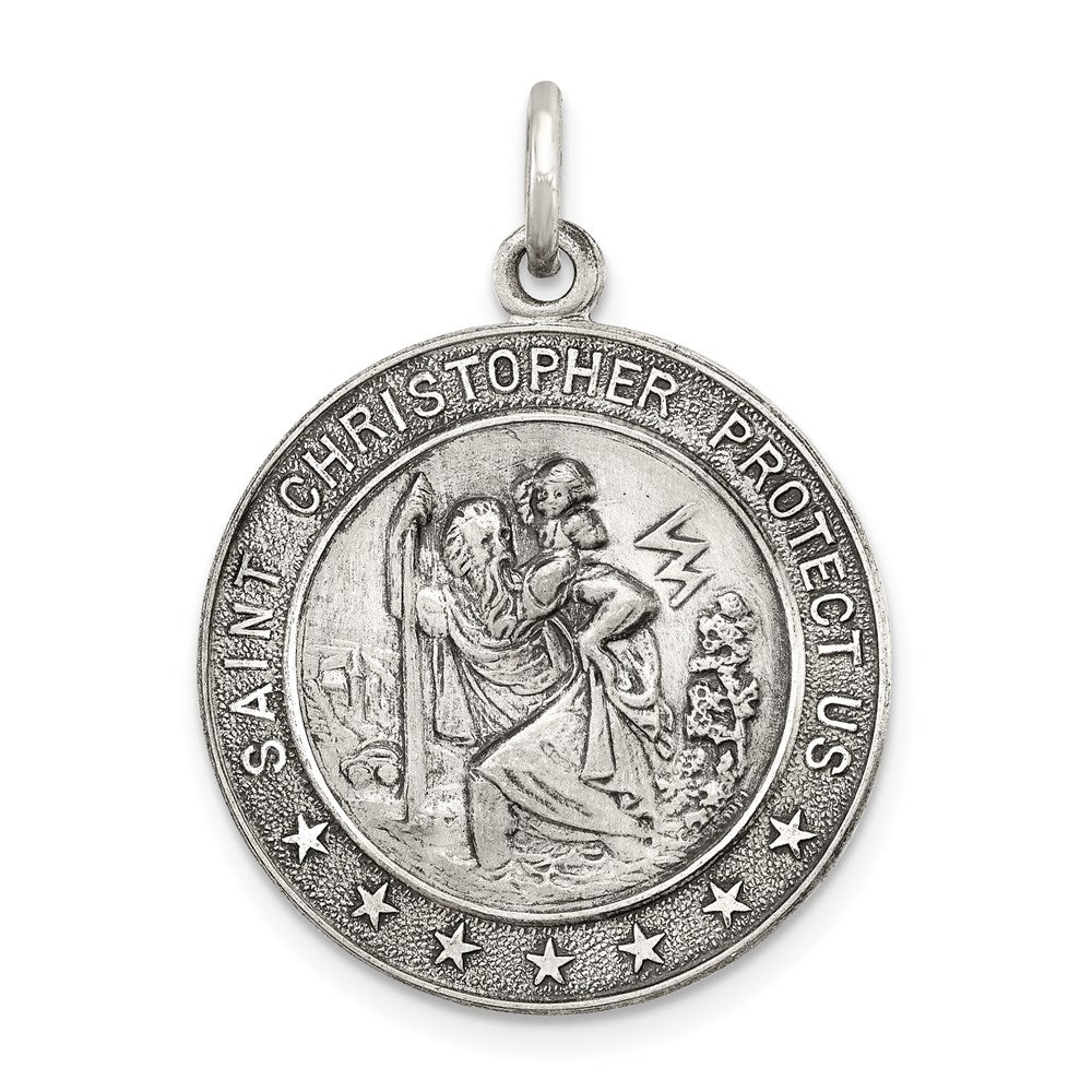 Sterling Silver Antique St. Christopher Medal