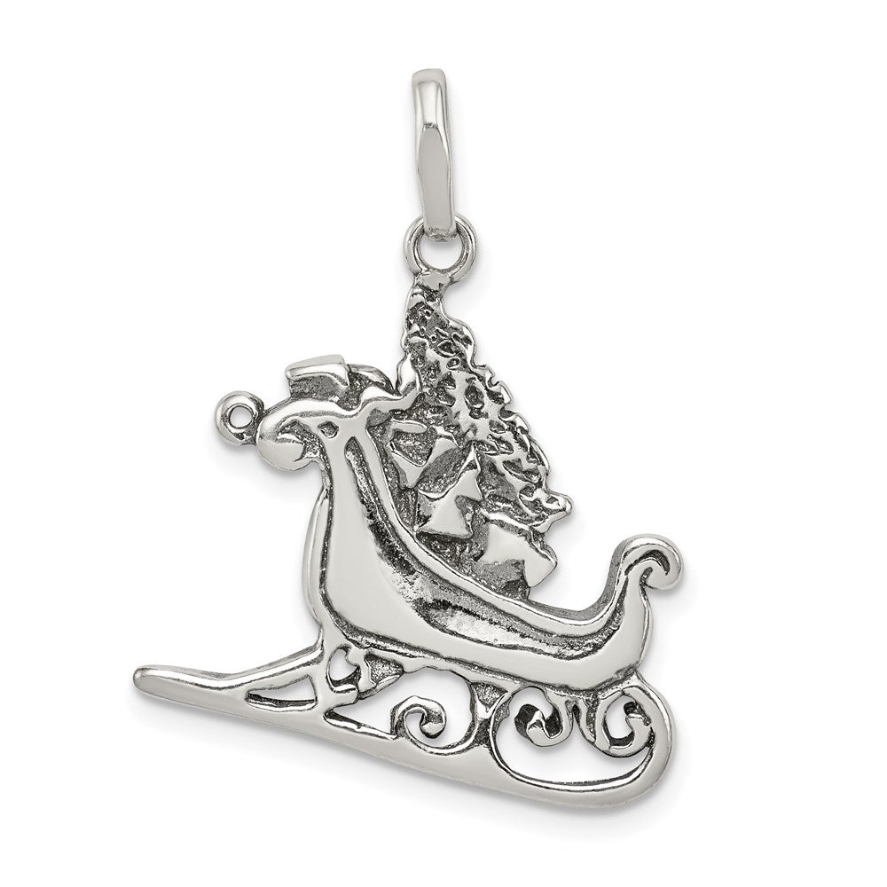 Sterling Silver Antiqued Sleigh Charm