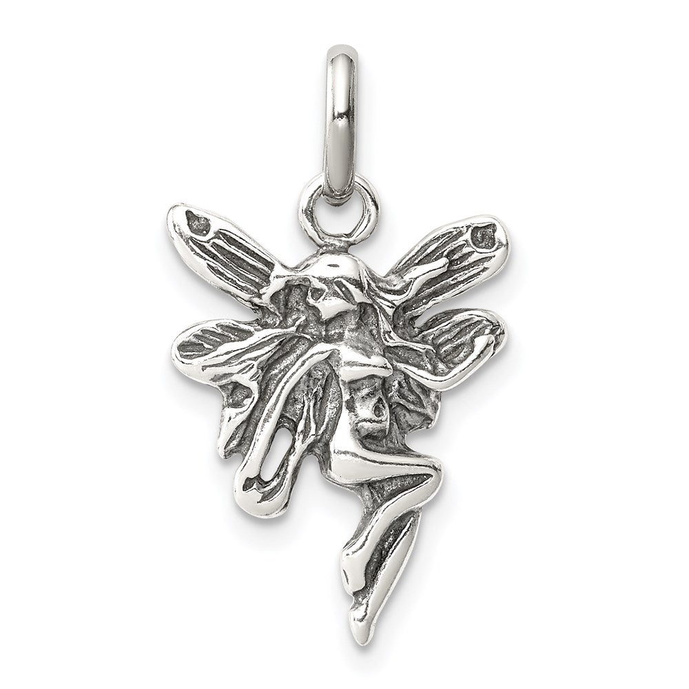 Sterling Silver Antiqued Fairy Pendant