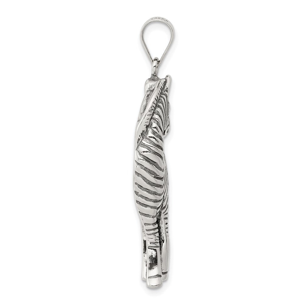 Sterling Silver Antiqued Zebra Pendant