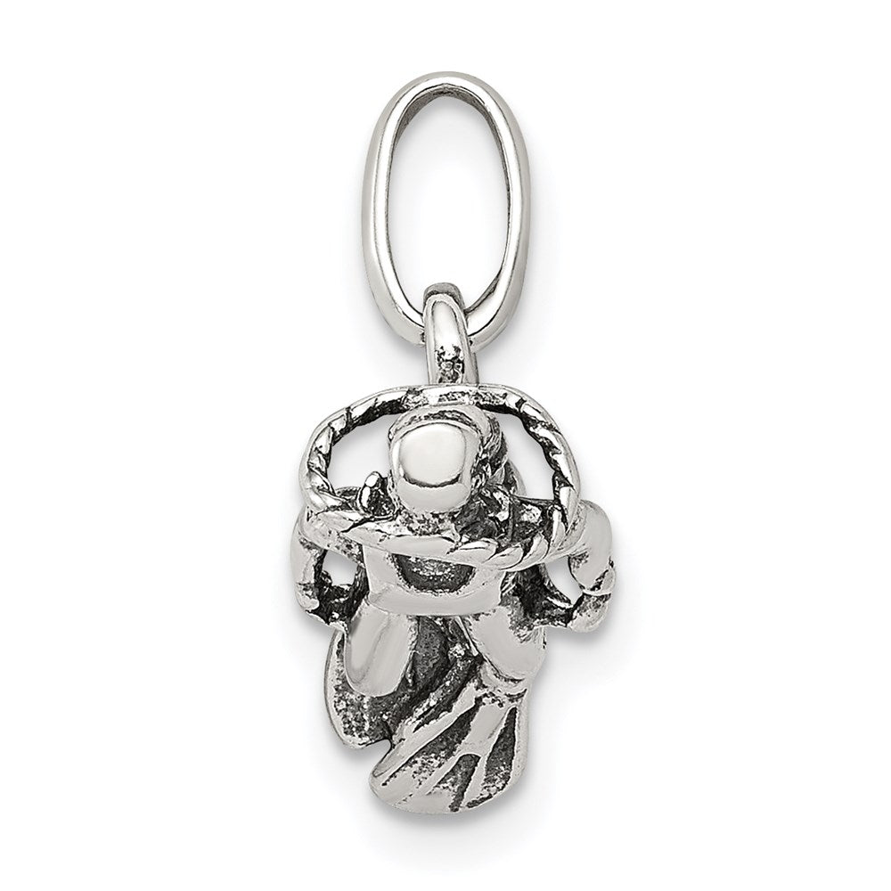 Sterling Silver Antiqued Scuba Diver Charm