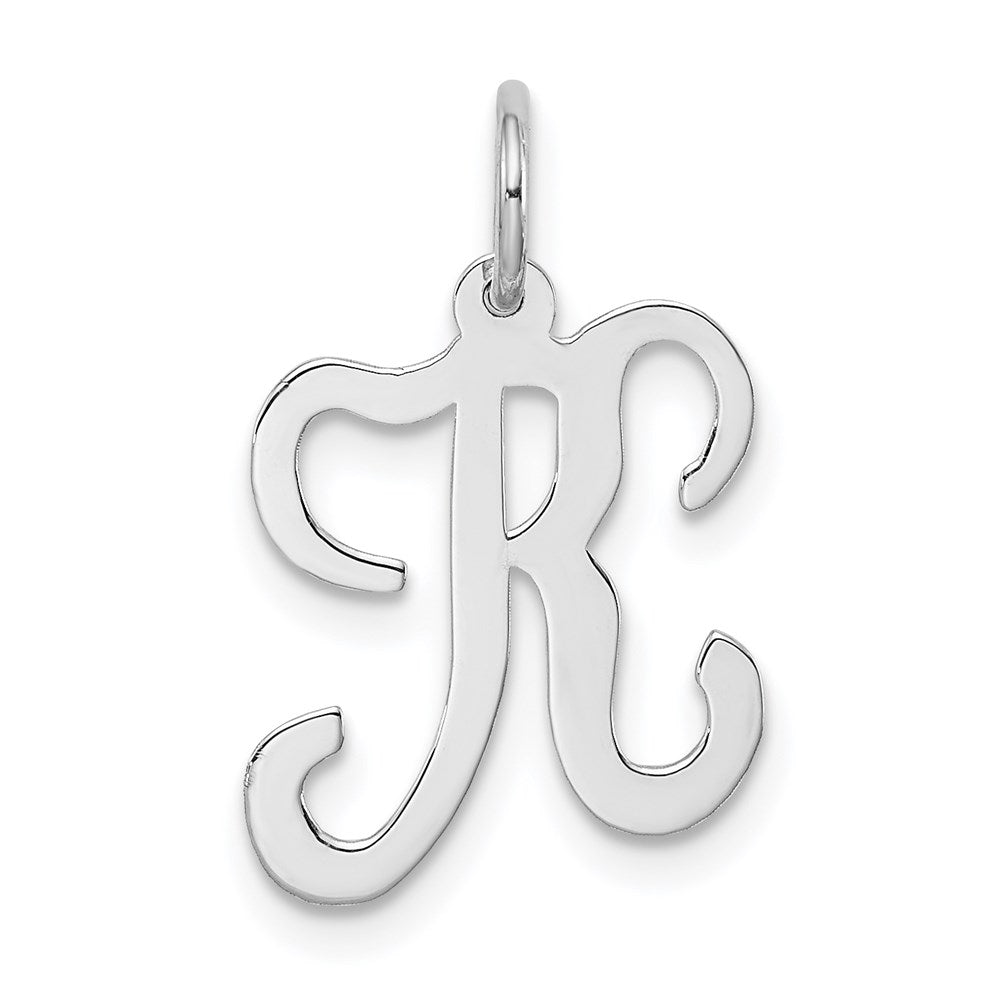 Sterling Silver Rhodium-plated Stamped Initial K Charm