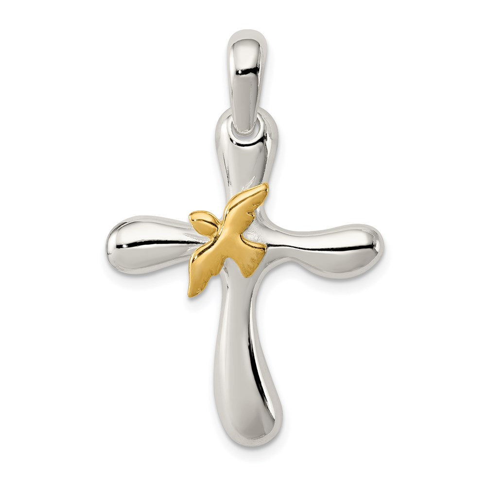 Sterling Silver & Vermeil Dove Cross Pendant