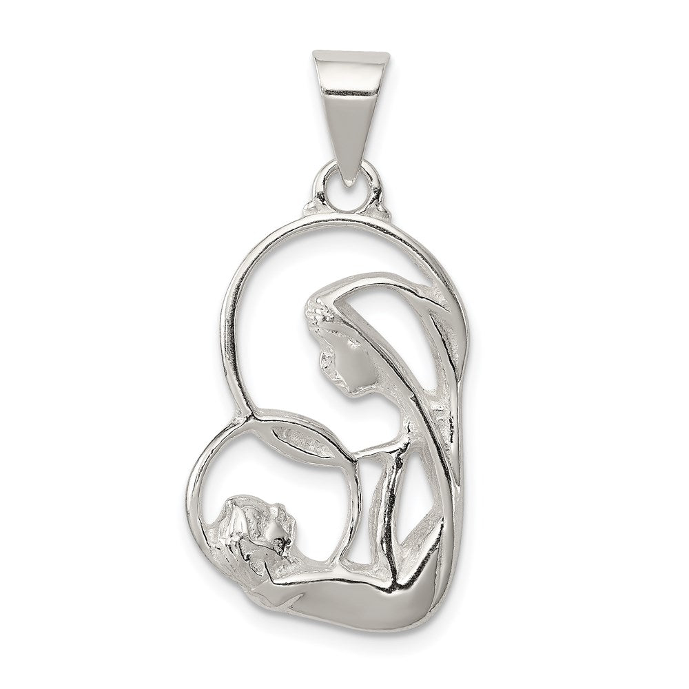 Sterling Silver Blessed Mary & Child Jesus Charm