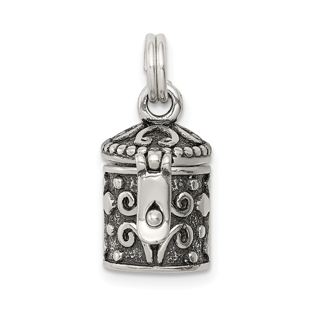 Sterling Silver Antiqued Cross Prayer Box Charm