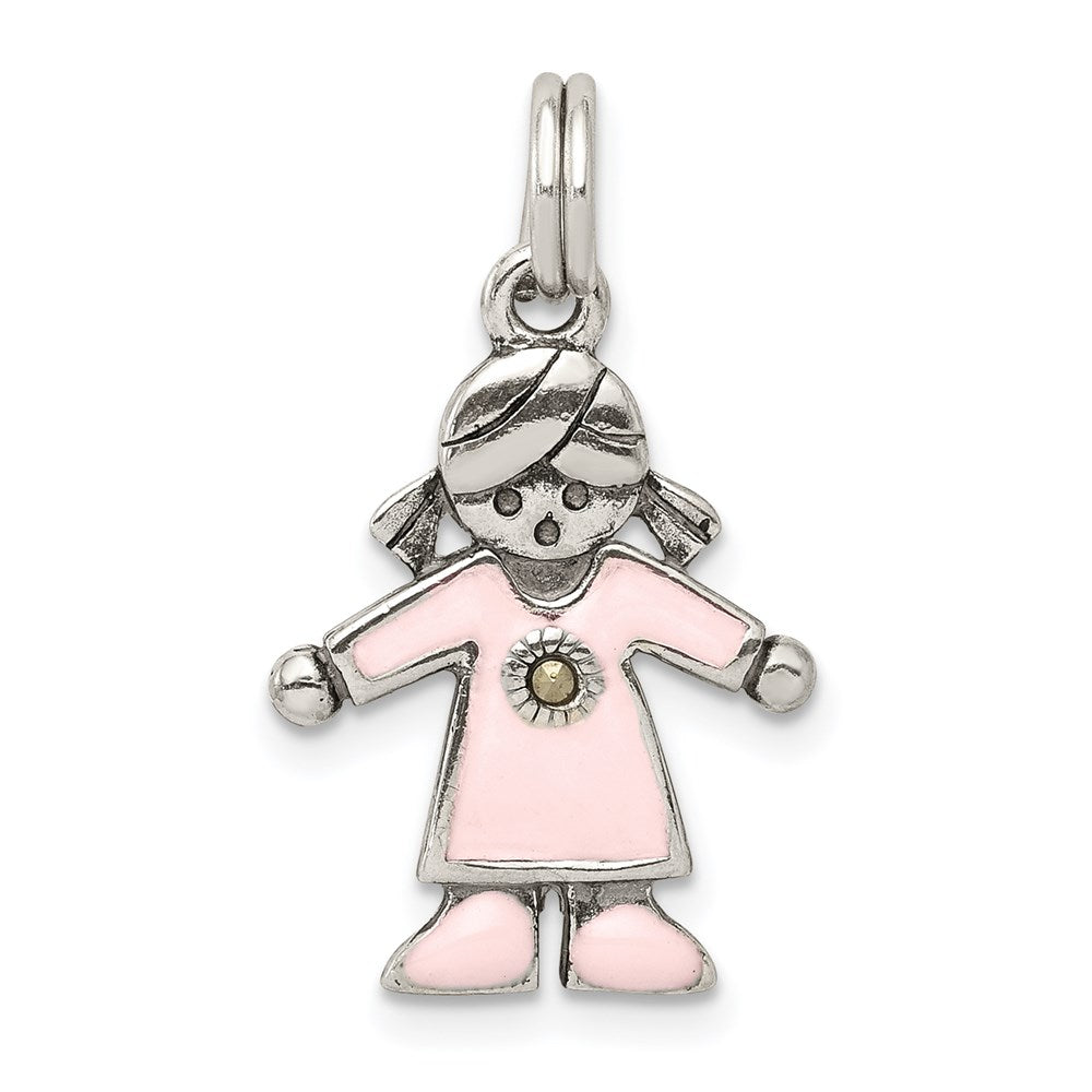 Sterling Silver Antiqued Girl Charm