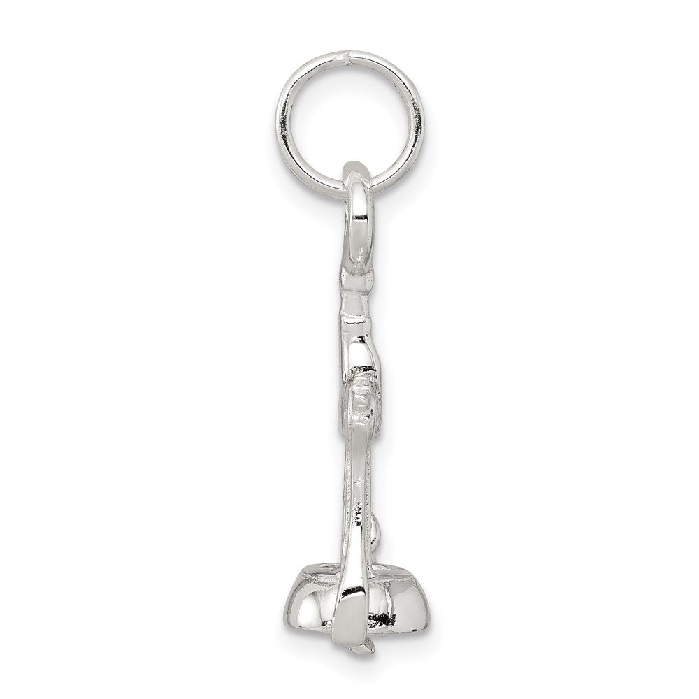 Sterling Silver Rhodium-plated Wine Bottle Opener Charm