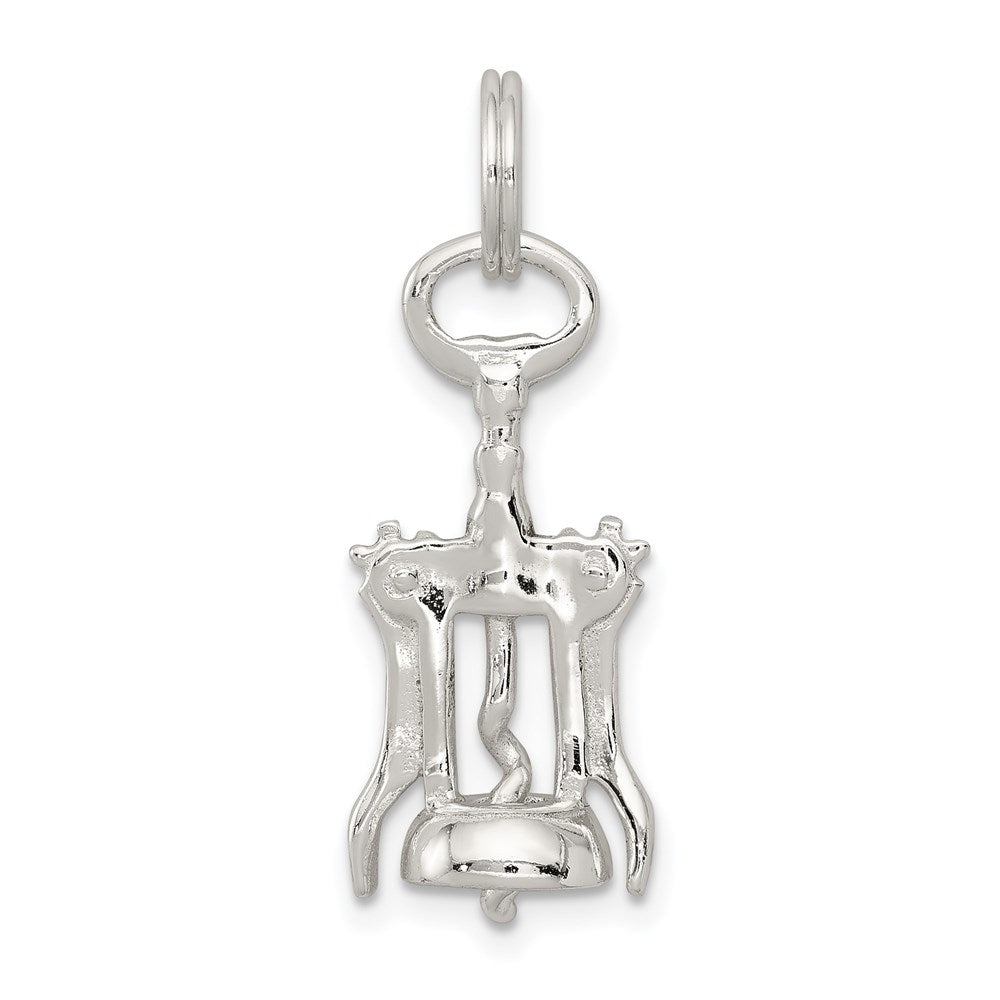 Sterling Silver Rhodium-plated Wine Bottle Opener Charm