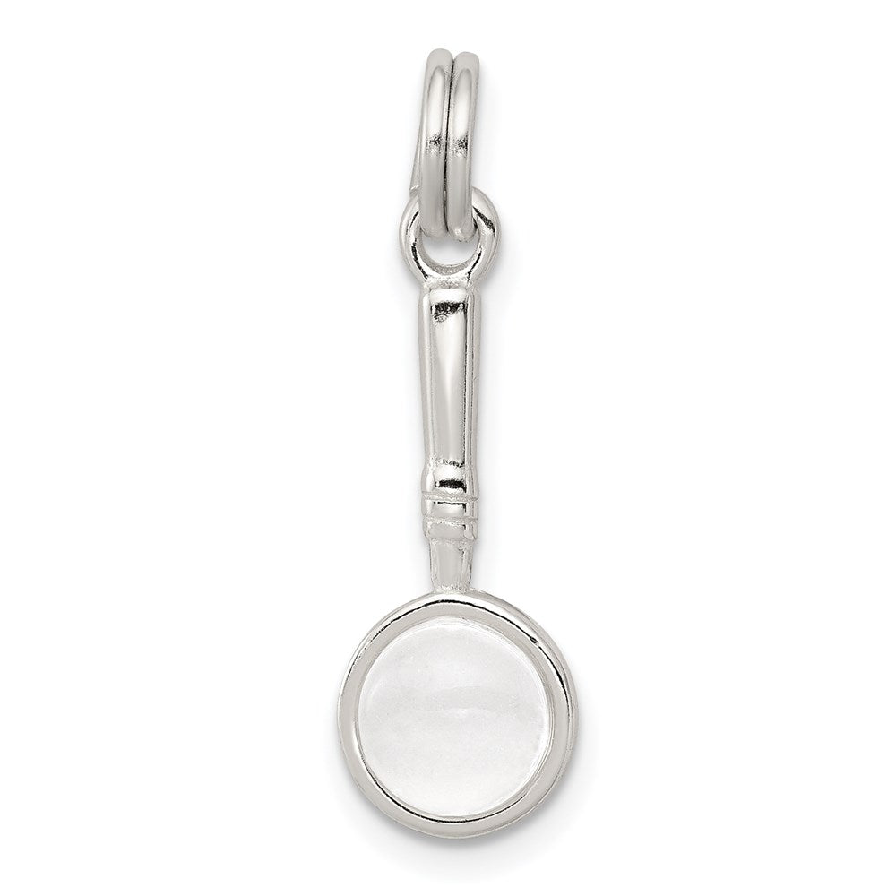 Sterling Silver Rhodium-plated Magnifying Glass Charm