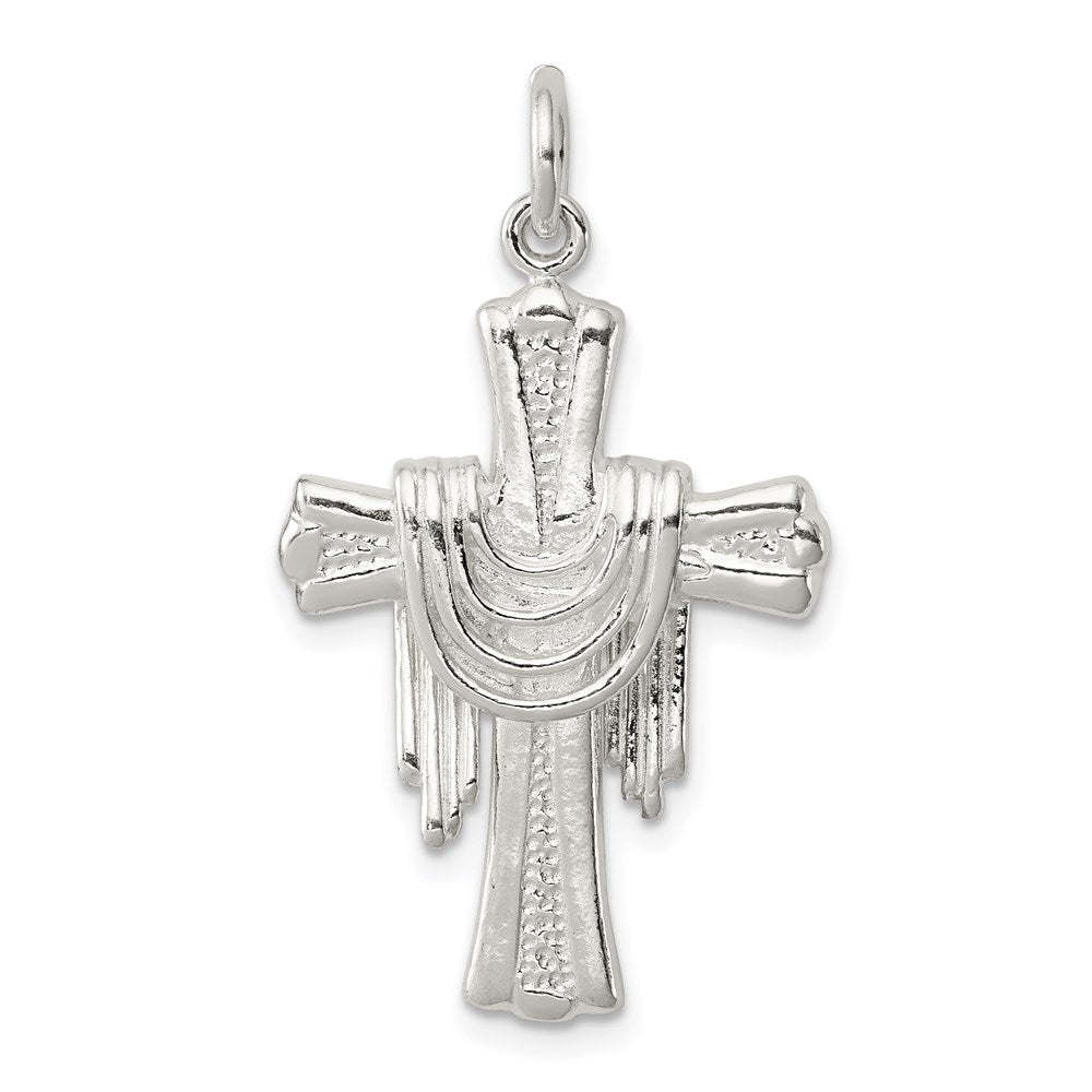 Sterling Silver Draped Cross Charm