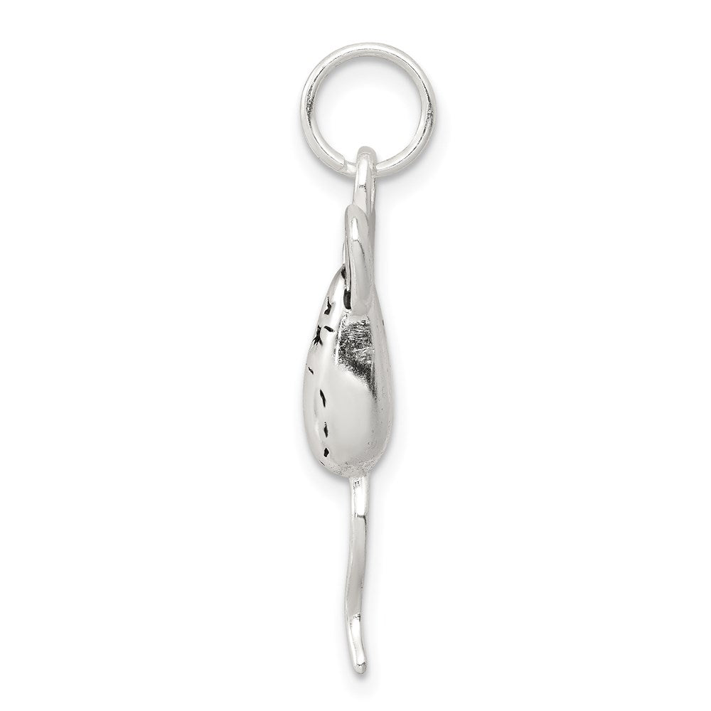 Sterling Silver Rhodium-plated Mouse Charm