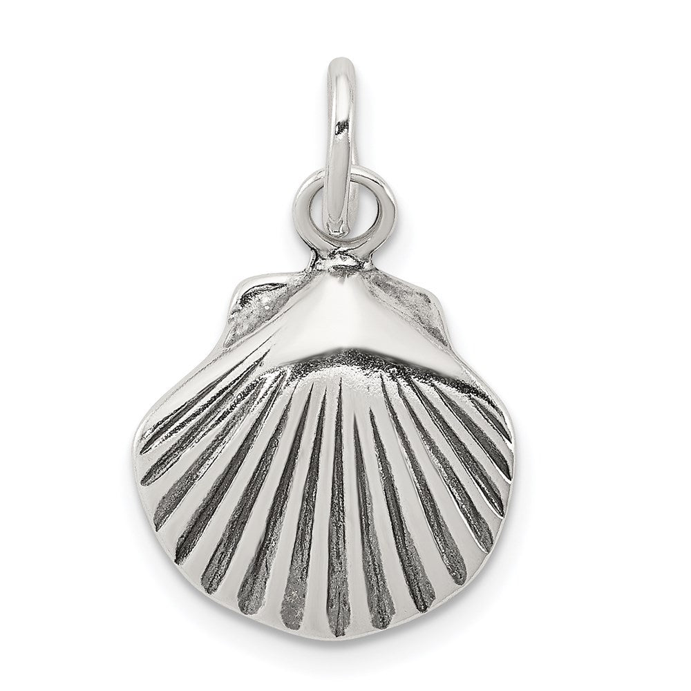 Sterling Silver Antiqued Sea Shell Charm