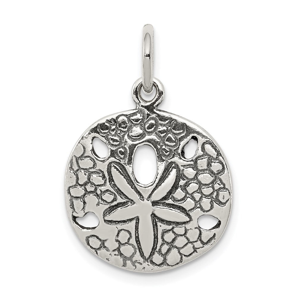 Sterling Silver Antiqued Sand Dollar Charm