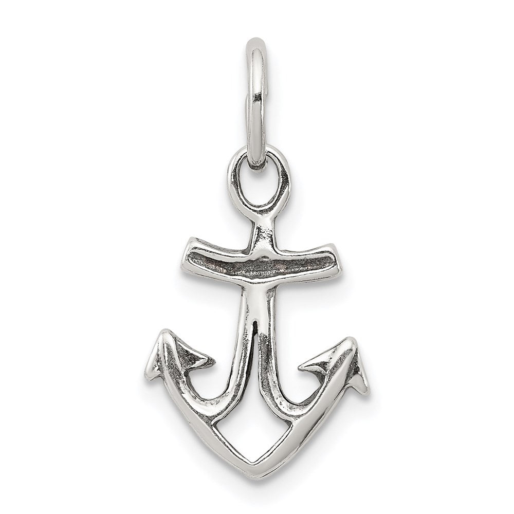 Sterling Silver Antiqued Anchor Pendant