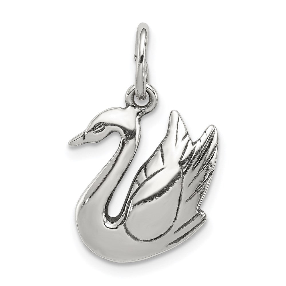 Sterling Silver Antiqued Swan Charm