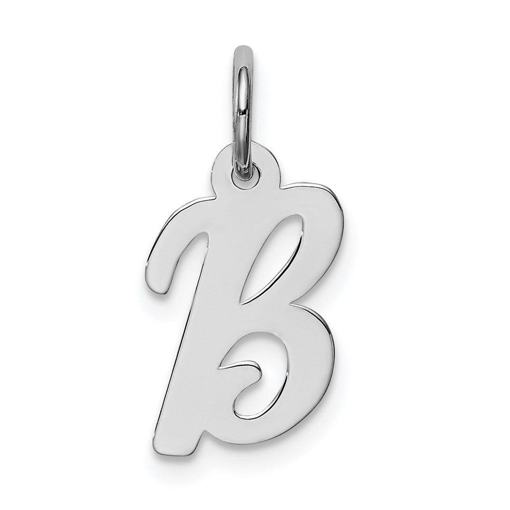 Sterling Silver Rhodium-plated Script Letter B Initial Charm