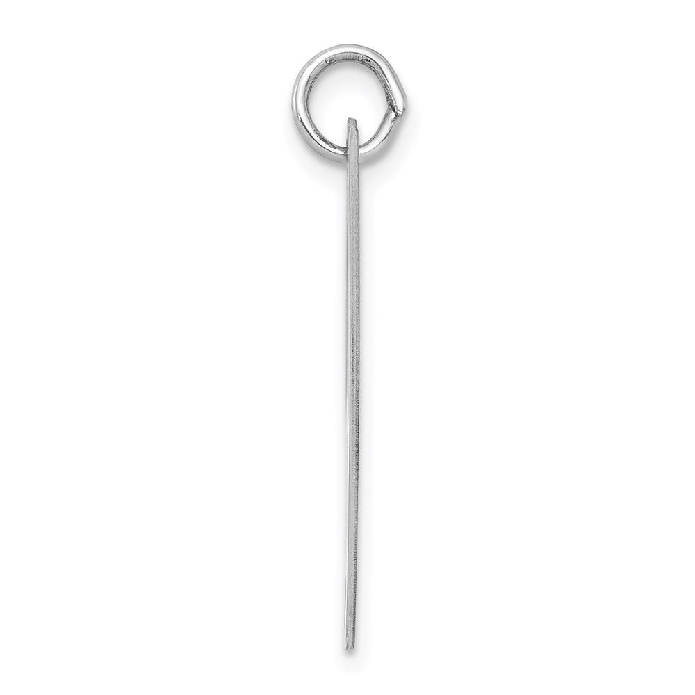 Sterling Silver Rhodium-plated Fancy Script Letter Y Initial Charm