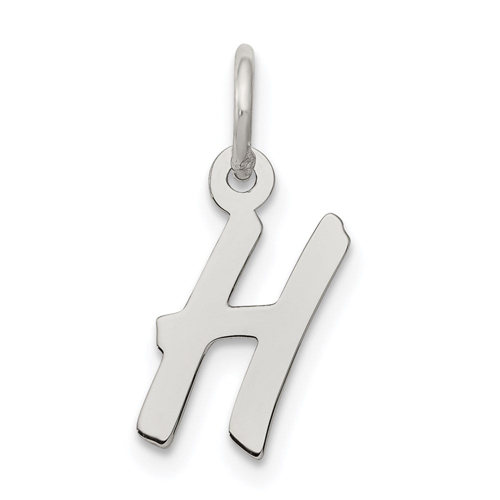 Sterling Silver Rhodium-plated Letter H Initial Charm