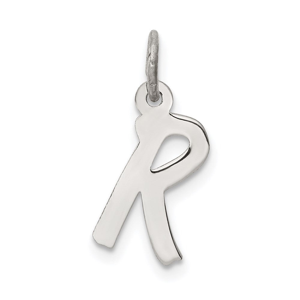 Sterling Silver Rhodium-plated Letter R Initial Charm